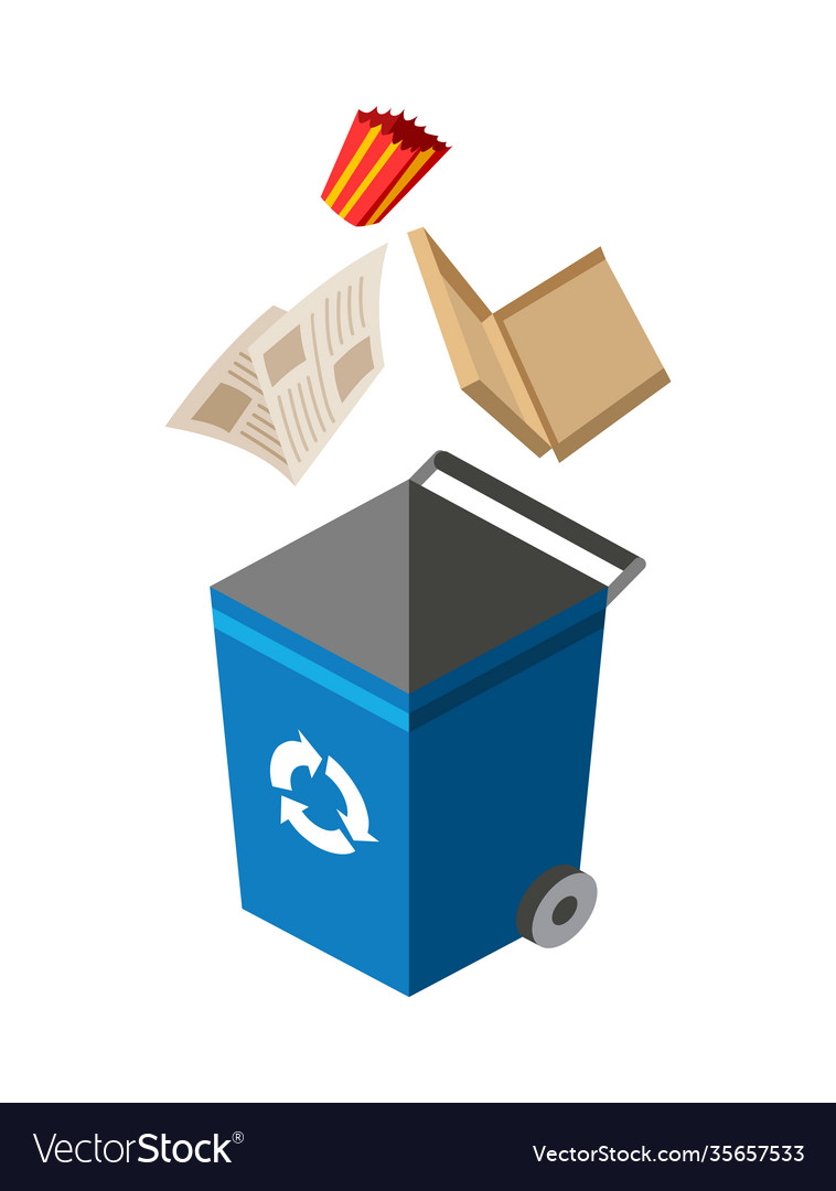 Mülleimer zum Sortieren von Recyclingelementen