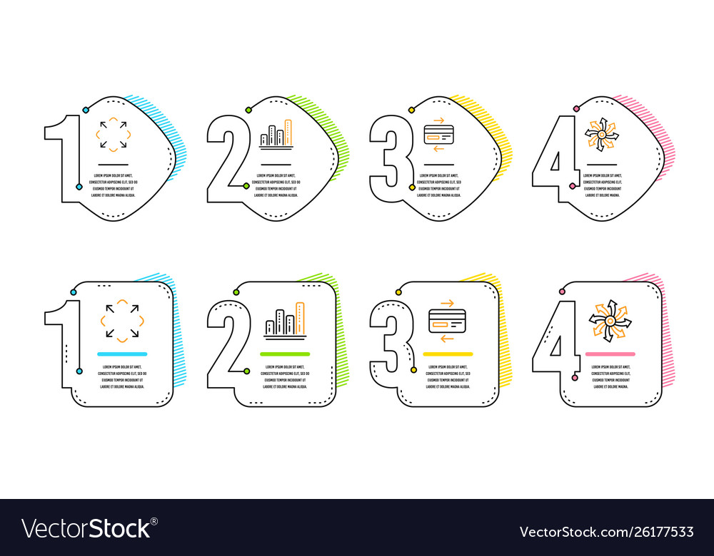 Graph chart credit card and maximize icons set vector image Graph chart credit card and maximize icons set