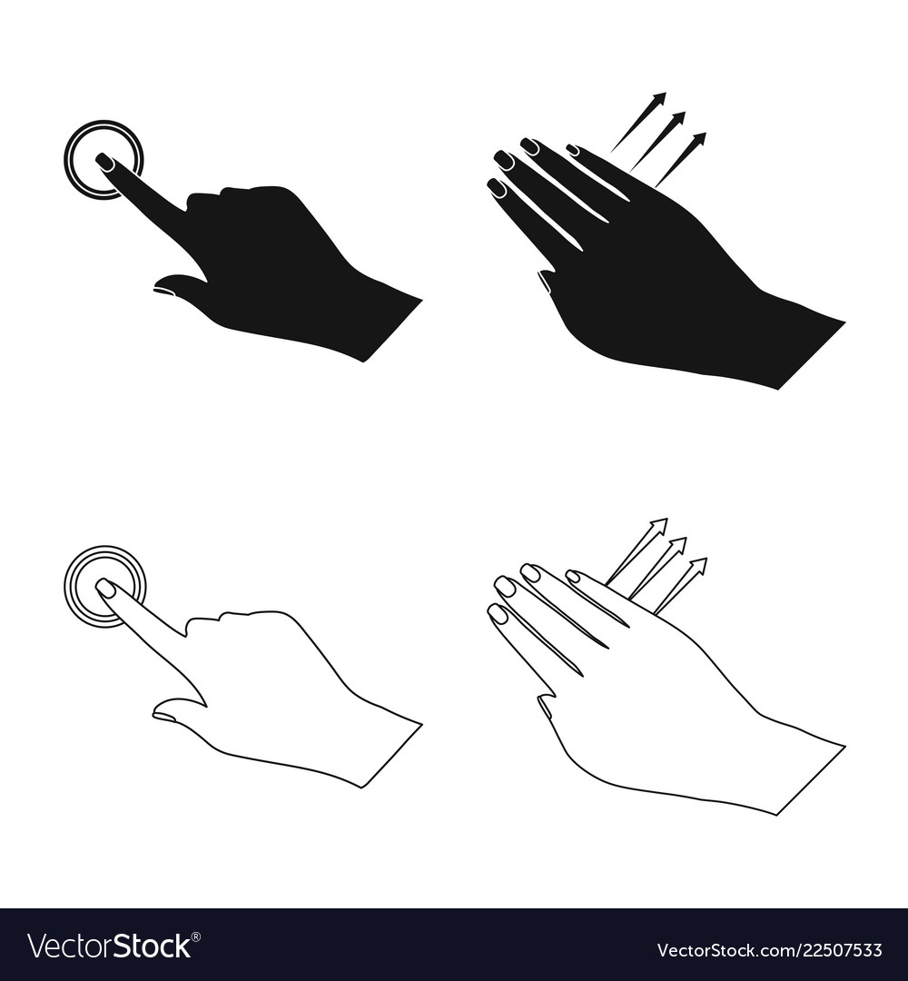 Isolated object of touchscreen and hand sign