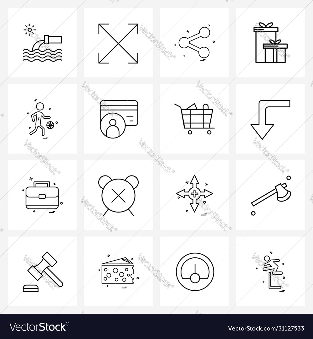 Isolated symbols set 16 simple line icons