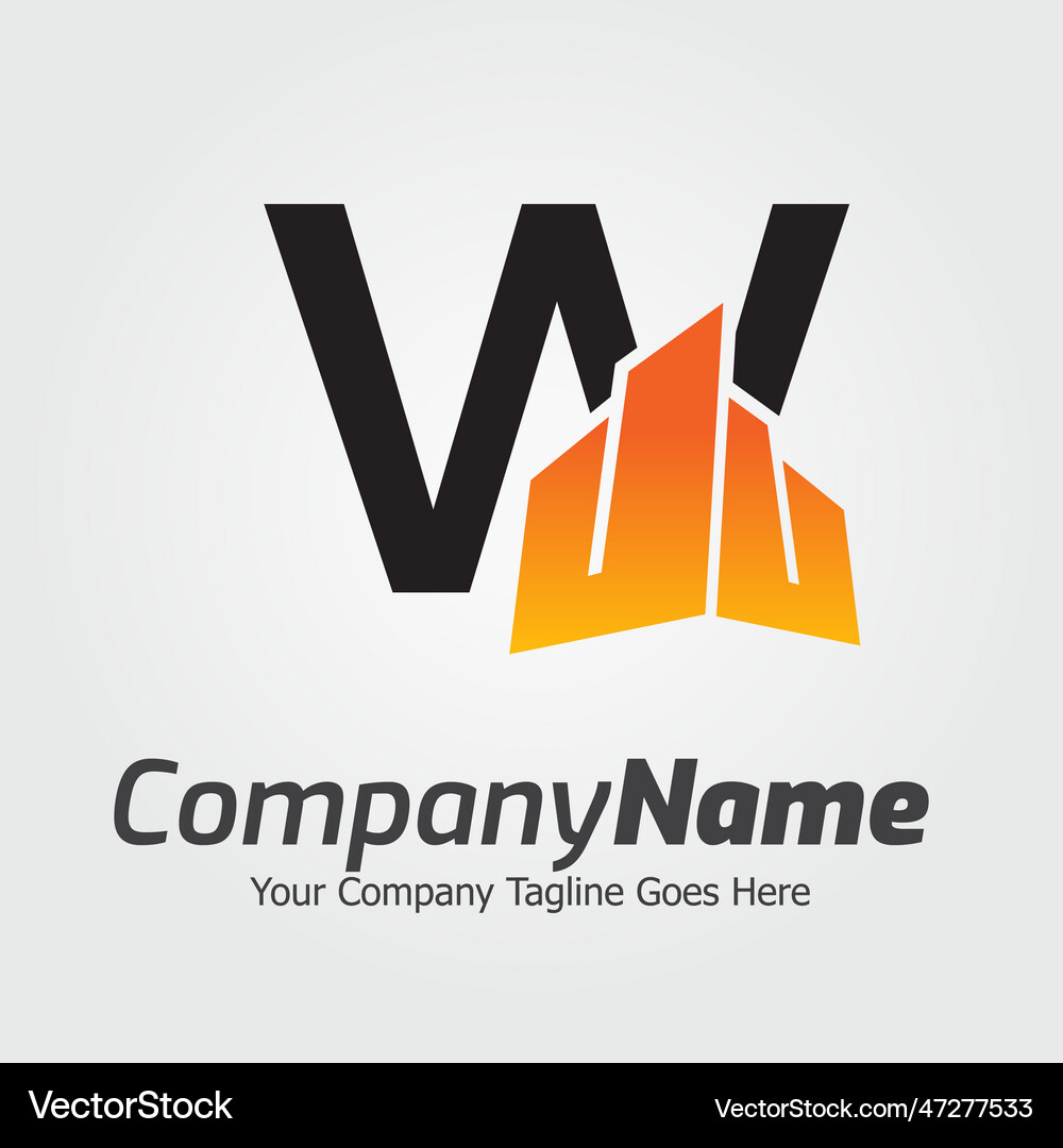 Letter w logo template colorful w Royalty Free Vector Image