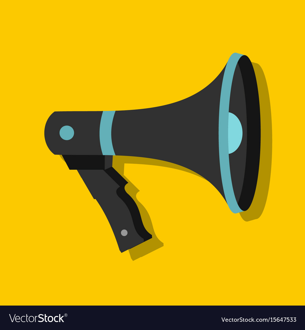 Megaphone in flat style with shadow