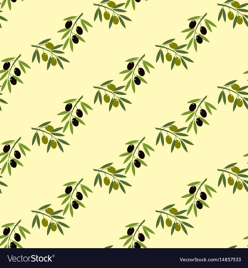 Olive branch seamless pattern