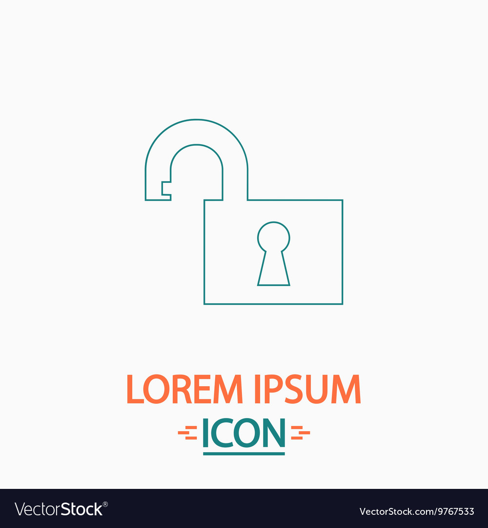 Open padlock computer symbol