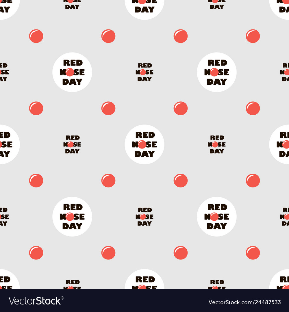 Red nose day abstract seamless pattern