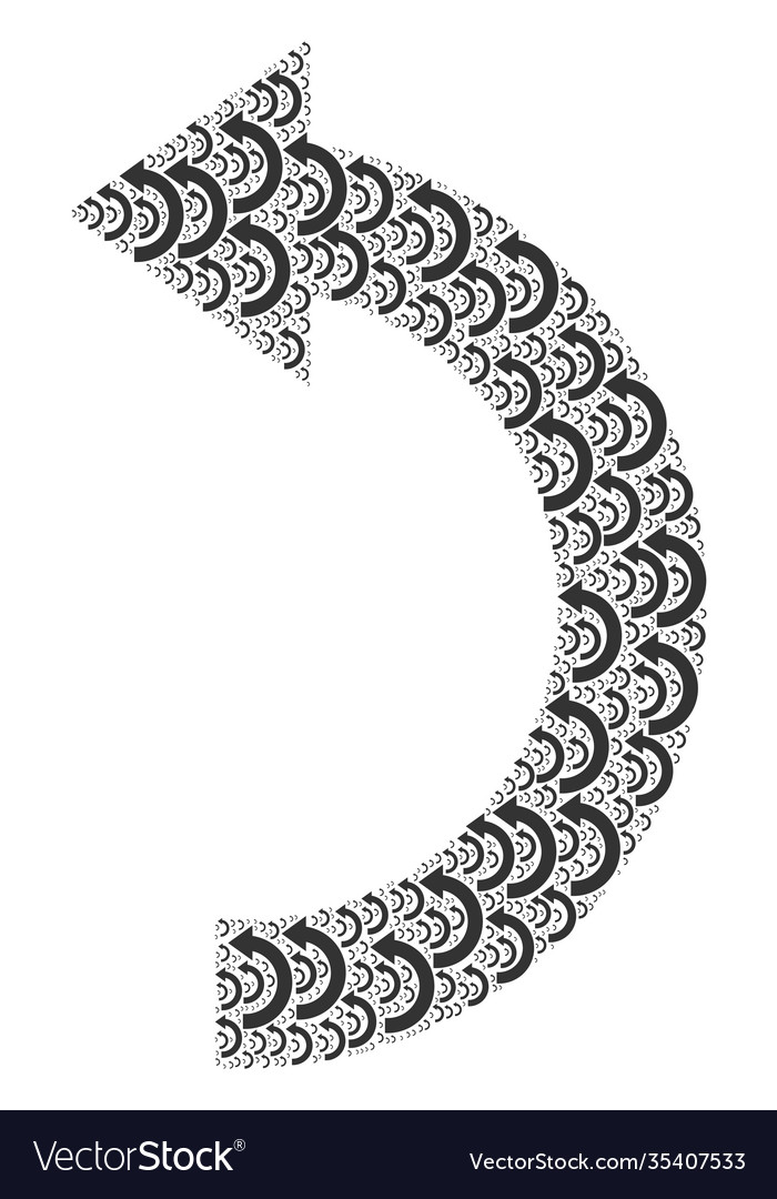 Rotate left recursion collage itself items vector image Rotate left recursion collage itself items
