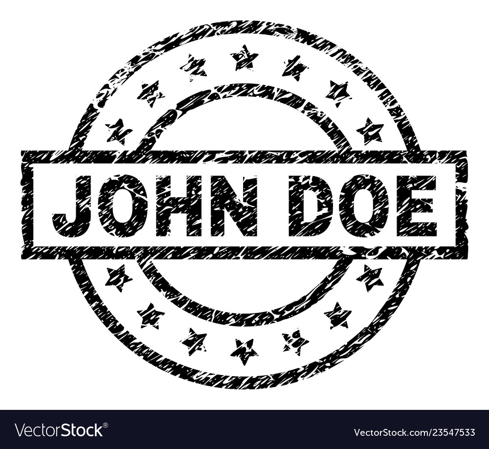 Scratched textured john doe stamp seal