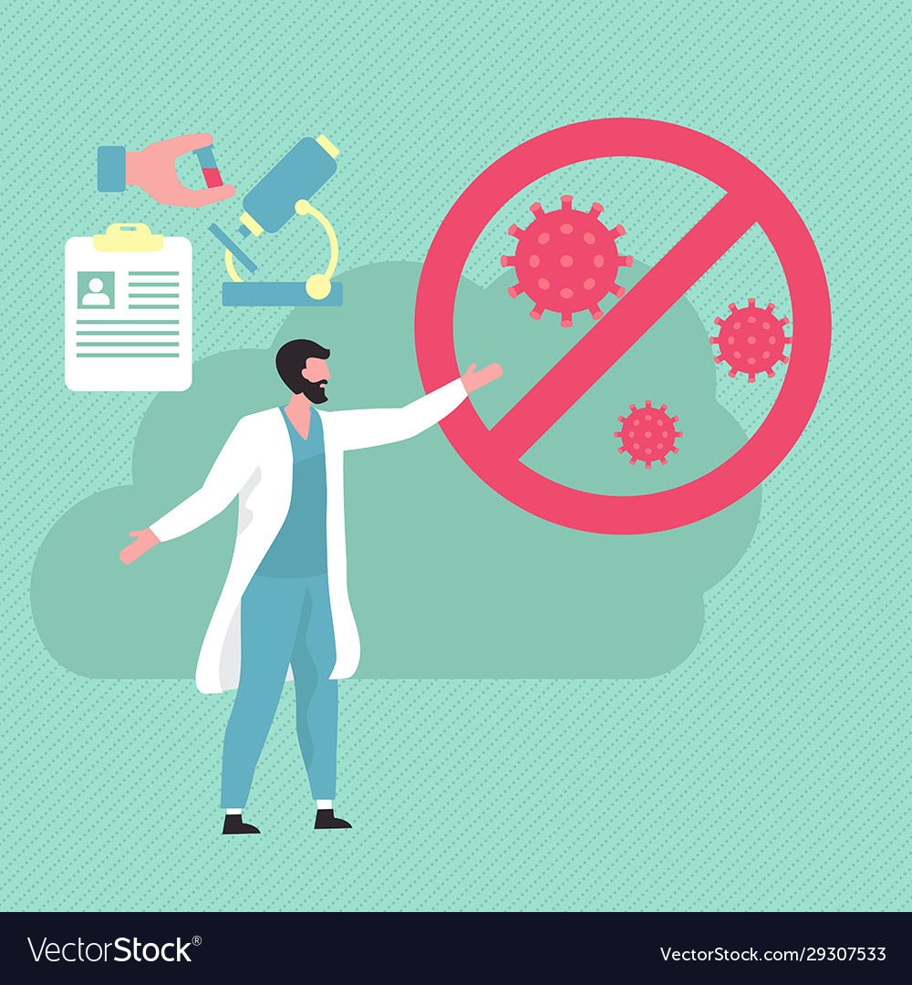 Stop novel coronavirus concept stop novel Vector Image