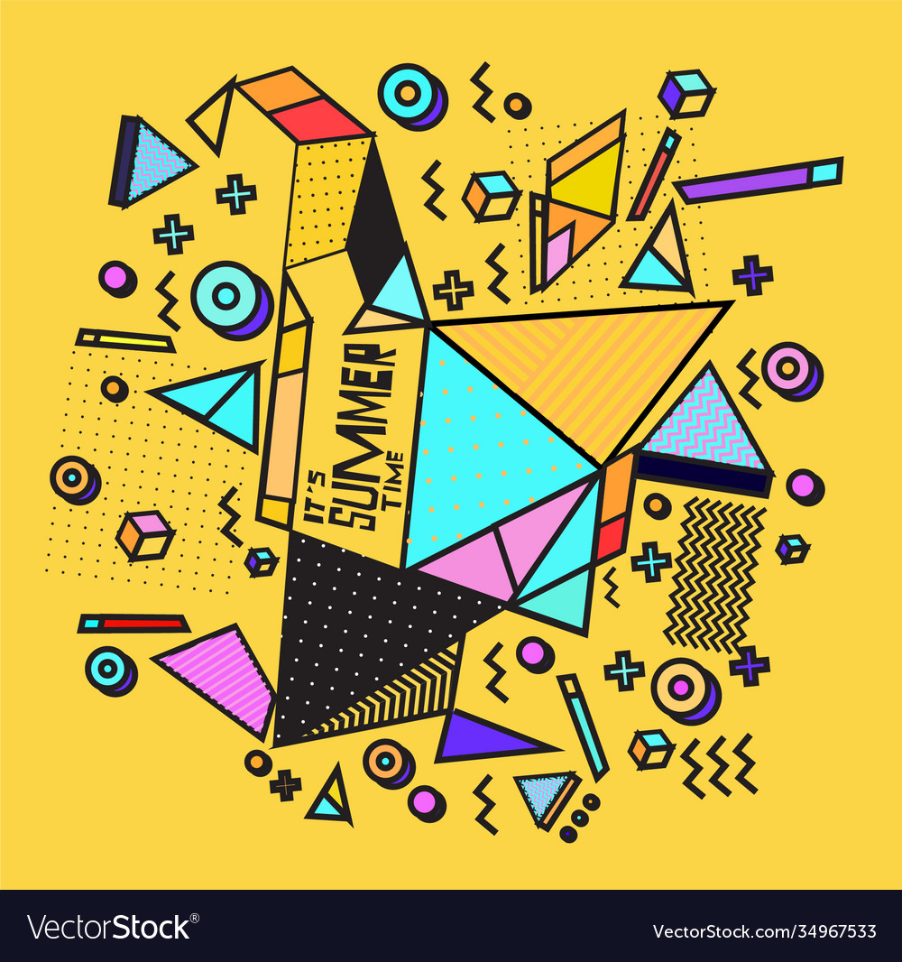 Triangle geometric forms for summer design event Vector Image Triangle geometric forms for summer design event
