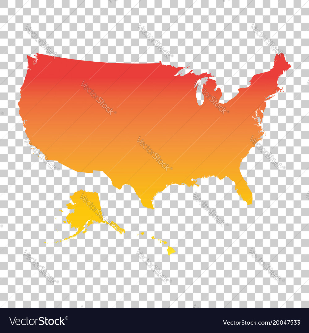Usa united states of america map colorful orange