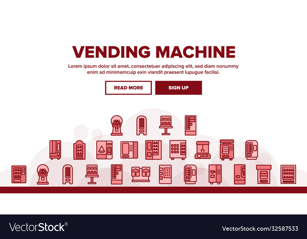 Vending machine selling service landing header