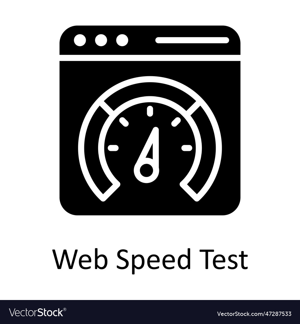 Web speed test solid icon design