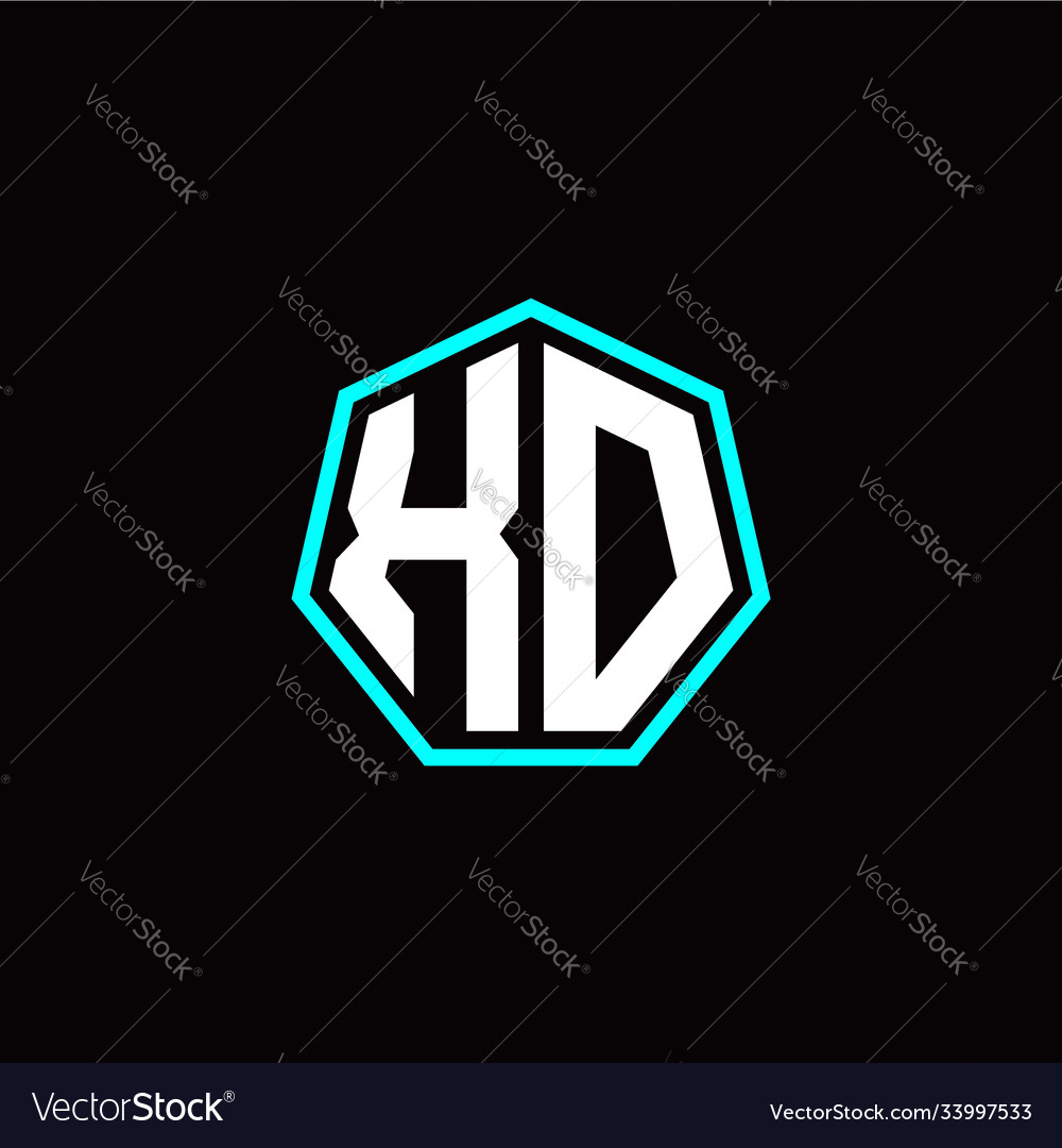 X o initials modern polygon logo template