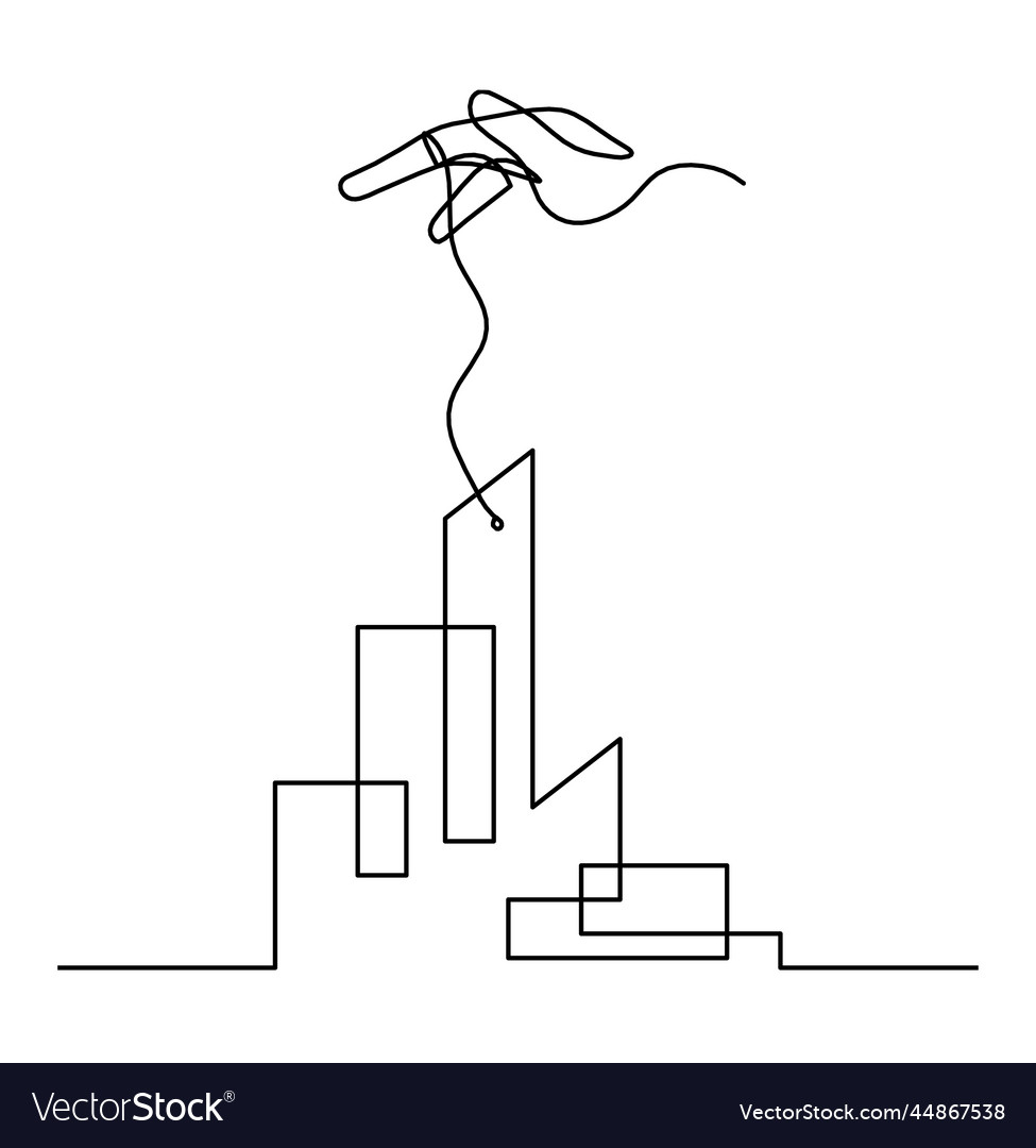 Abstract architecture with hand as continuous