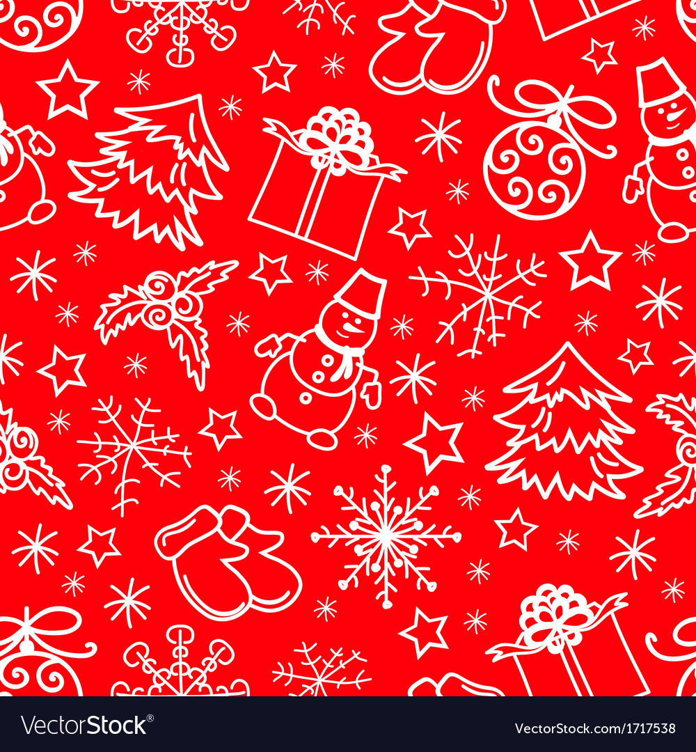 Abstract Christmas Red Snowflake Pattern