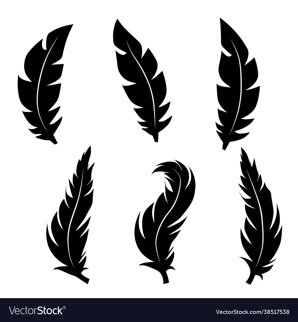 An old feather silhouette retro Royalty Free Vector Image