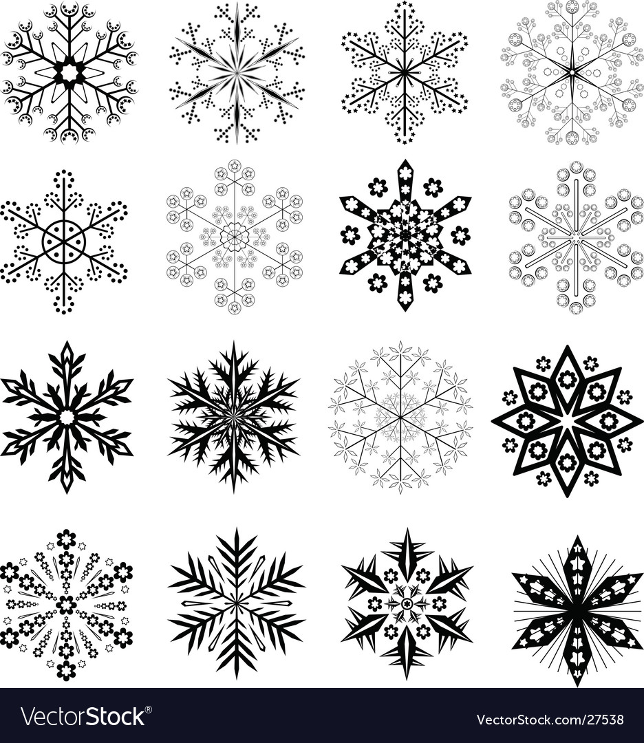 Black and White Snowflake Collection