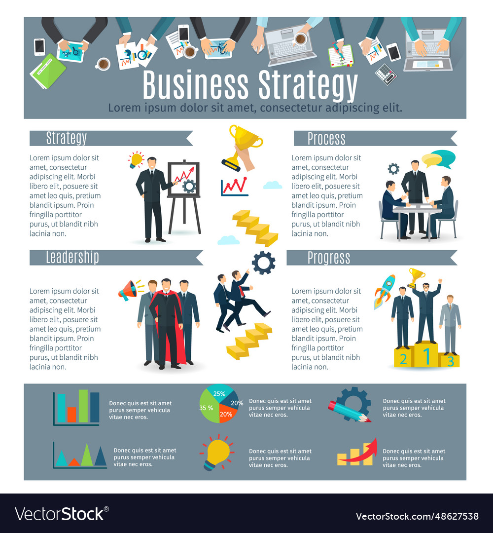 Business strategy infographic set business Vector Image