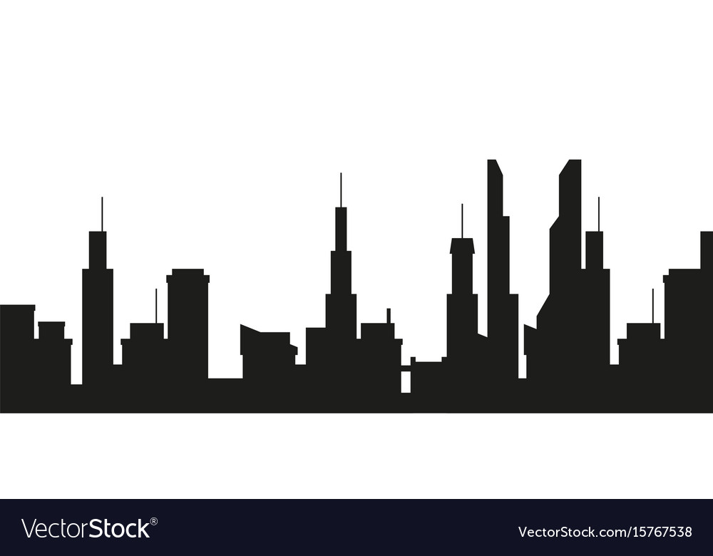 City silhouette on white background Royalty Free Vector