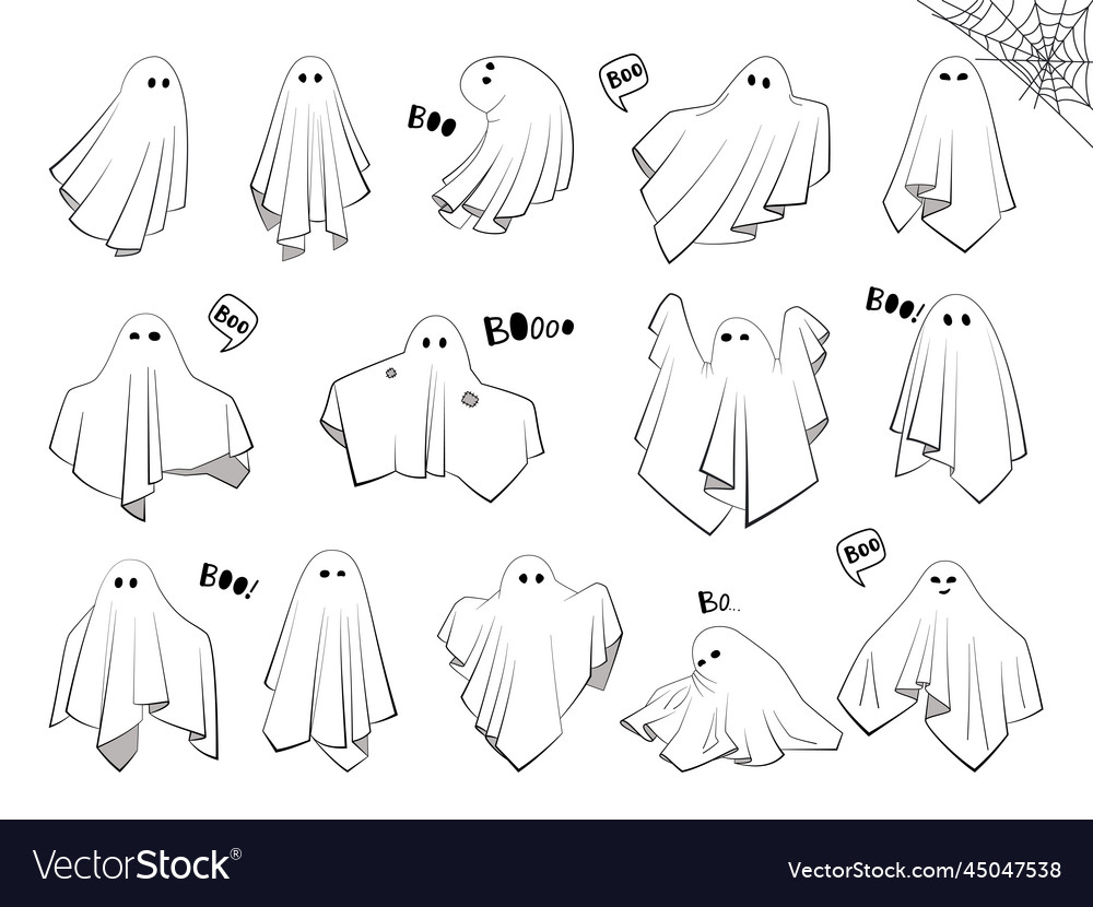 Creepy boo characters for kids set of cute cloth