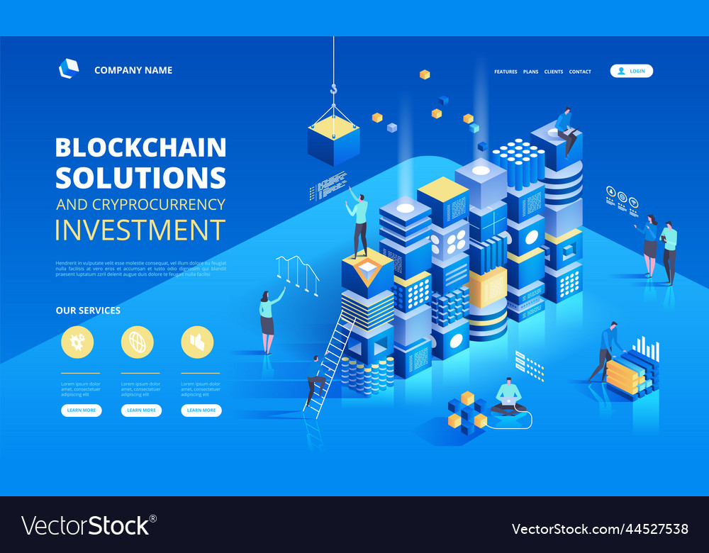 Cryptocurrency and blockchain isometric
