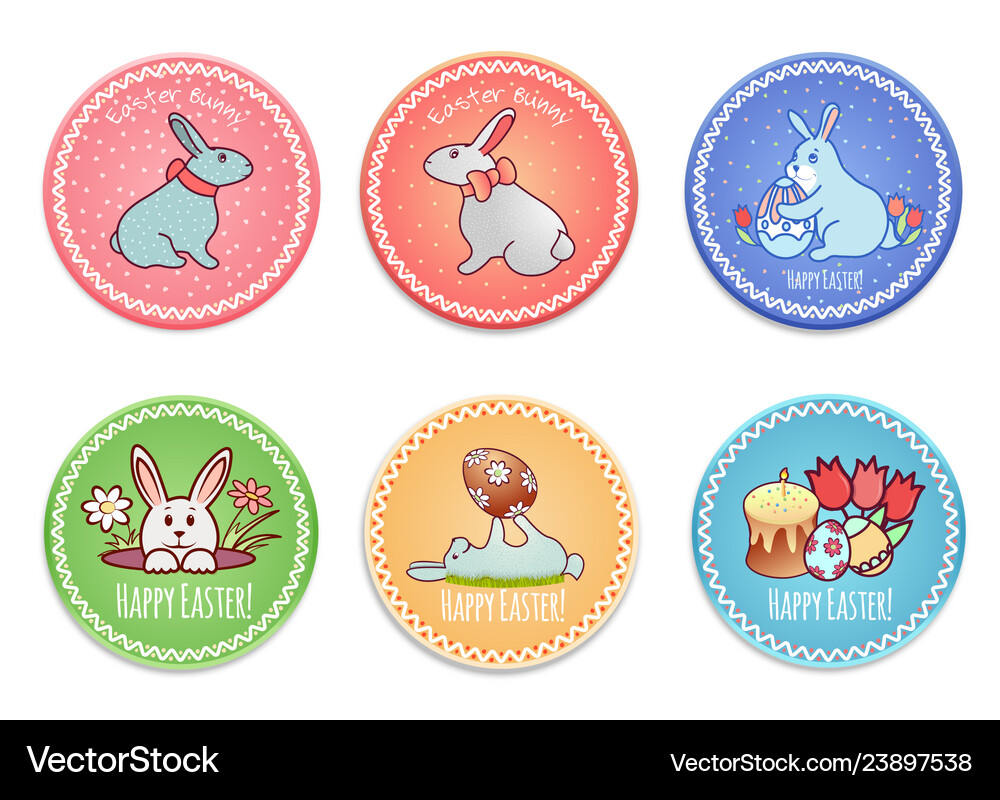 Easter bunny set Royalty Free Vector Image - VectorStock