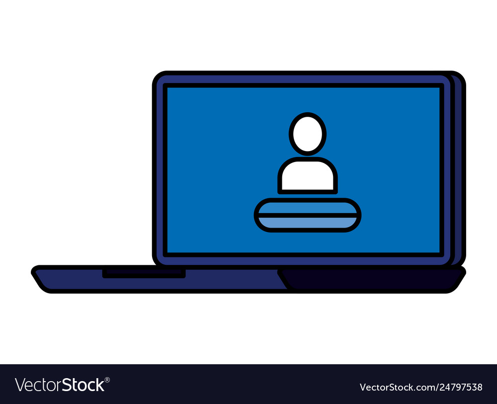 Laptop computer with user acount vector image Laptop computer with user acount