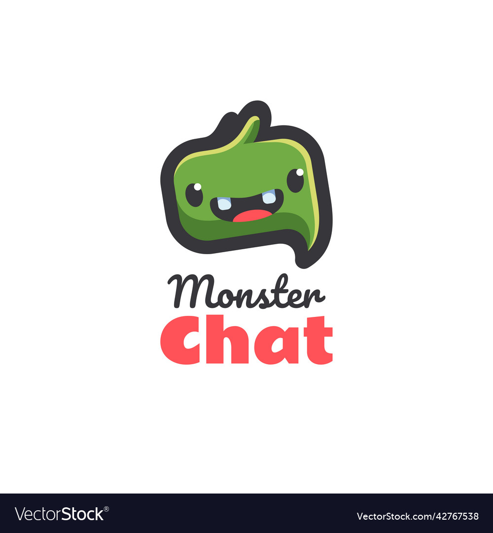 Logo monster chat simple mascot style