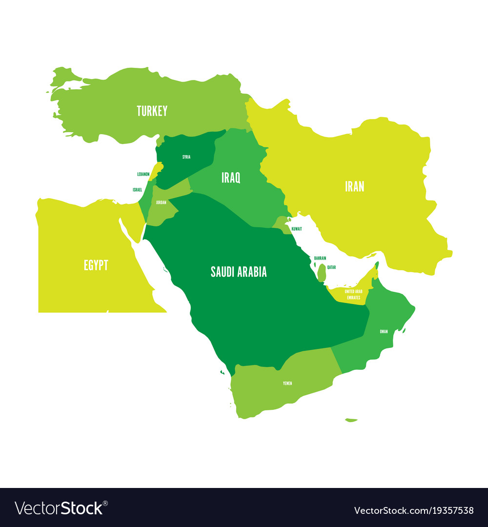 Map of middle east or near in shades