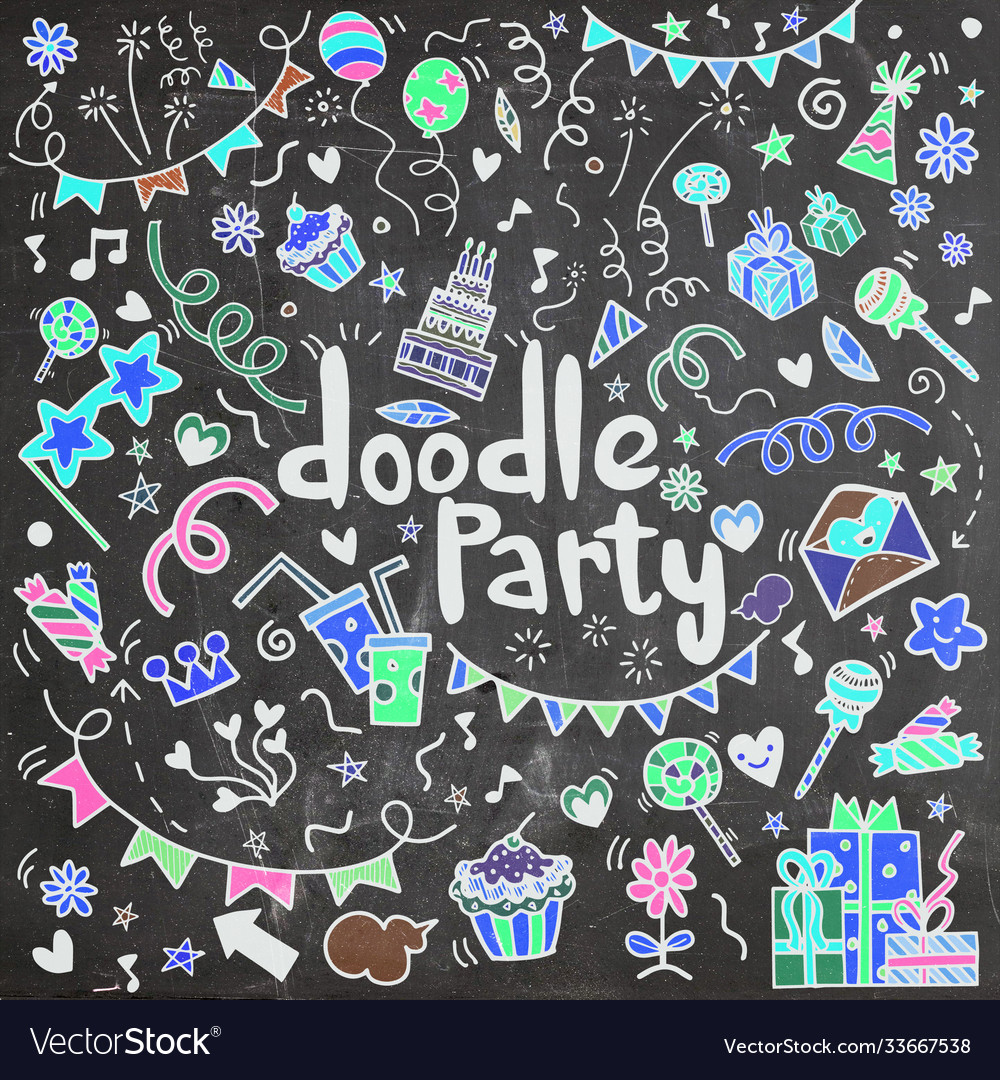 Objects and symbols on party element Vector Image Objects and symbols on party element