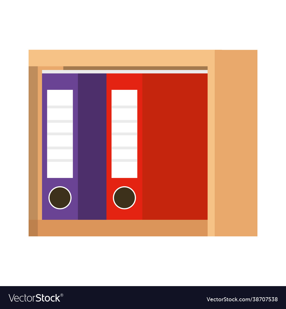 Office shelf with binders Royalty Free Vector Image