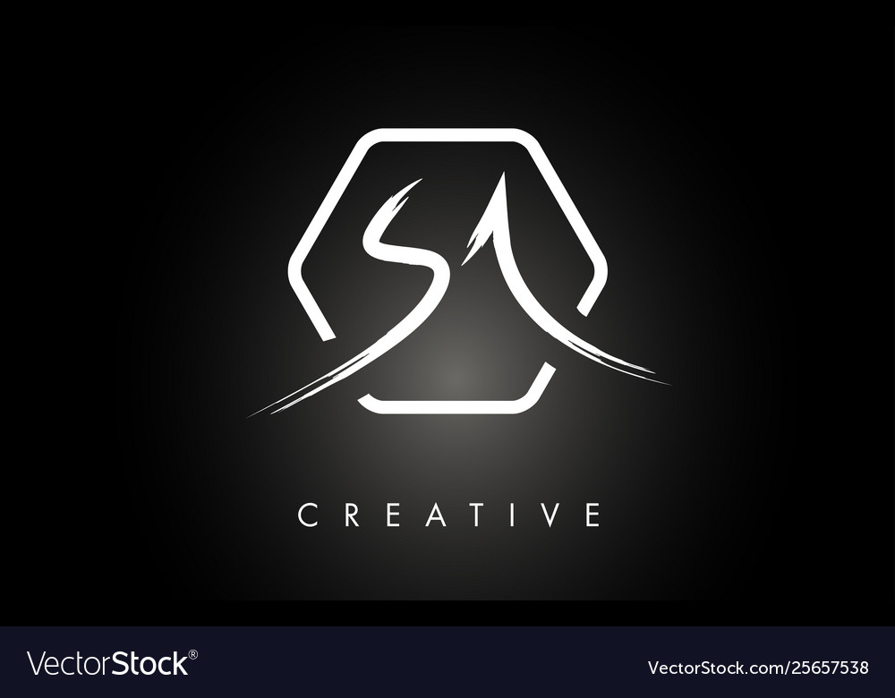 Sa S A Brushed Letter Logo Design With Creative Vector Image