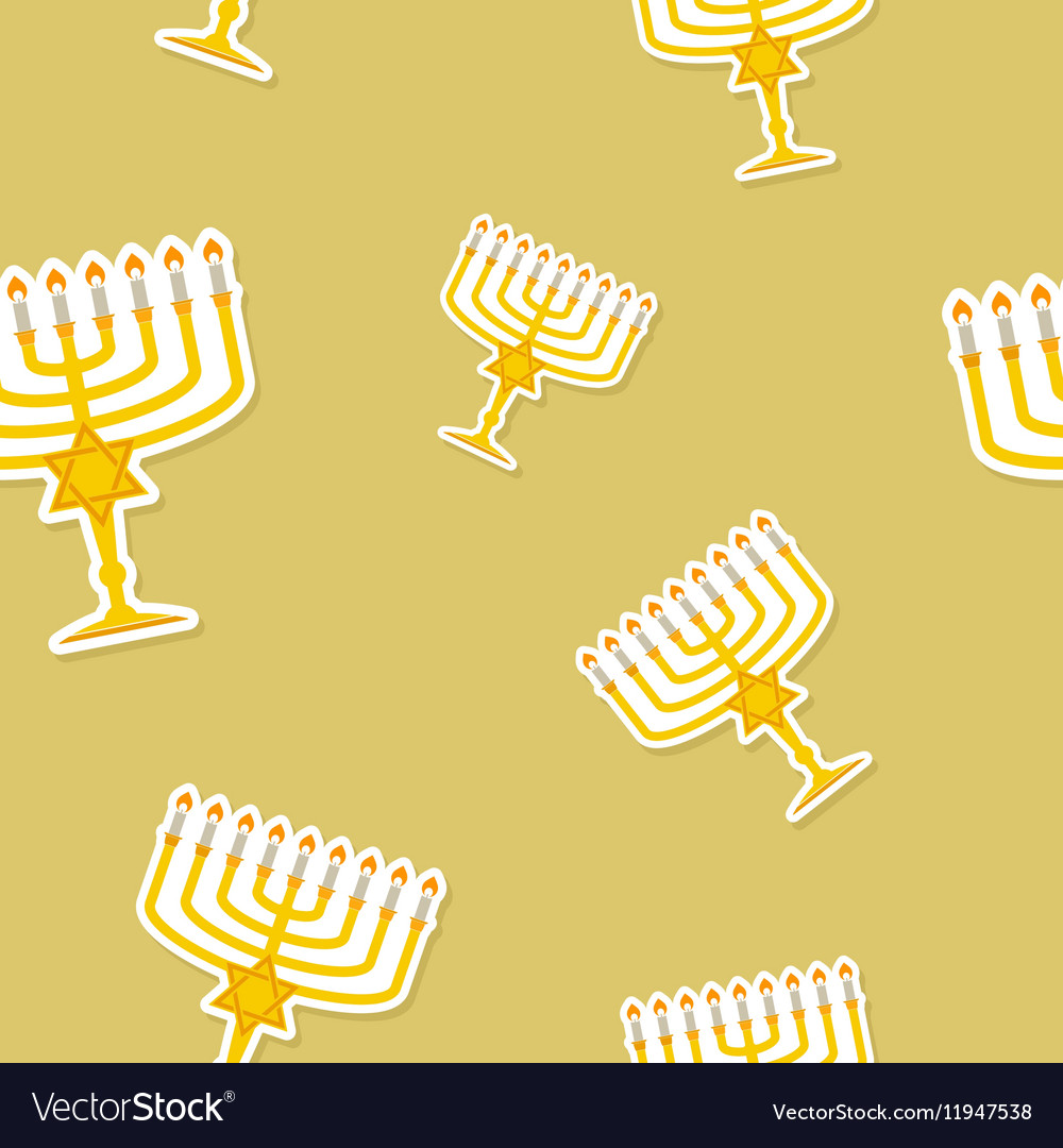 Seamless pattern with hanukkah symbol icons