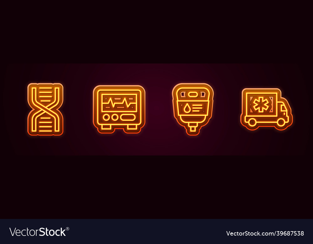 Set line dna symbol monitor with cardiogram iv