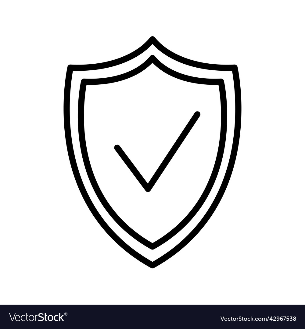 Shield with a check mark in the middle protection