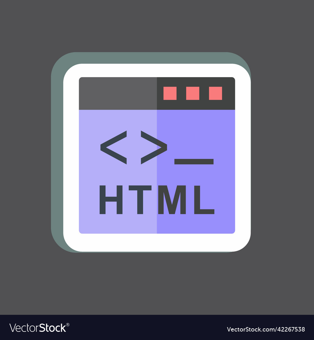 Sticker html suitable for programming symbol vector image Sticker html suitable for programming symbol