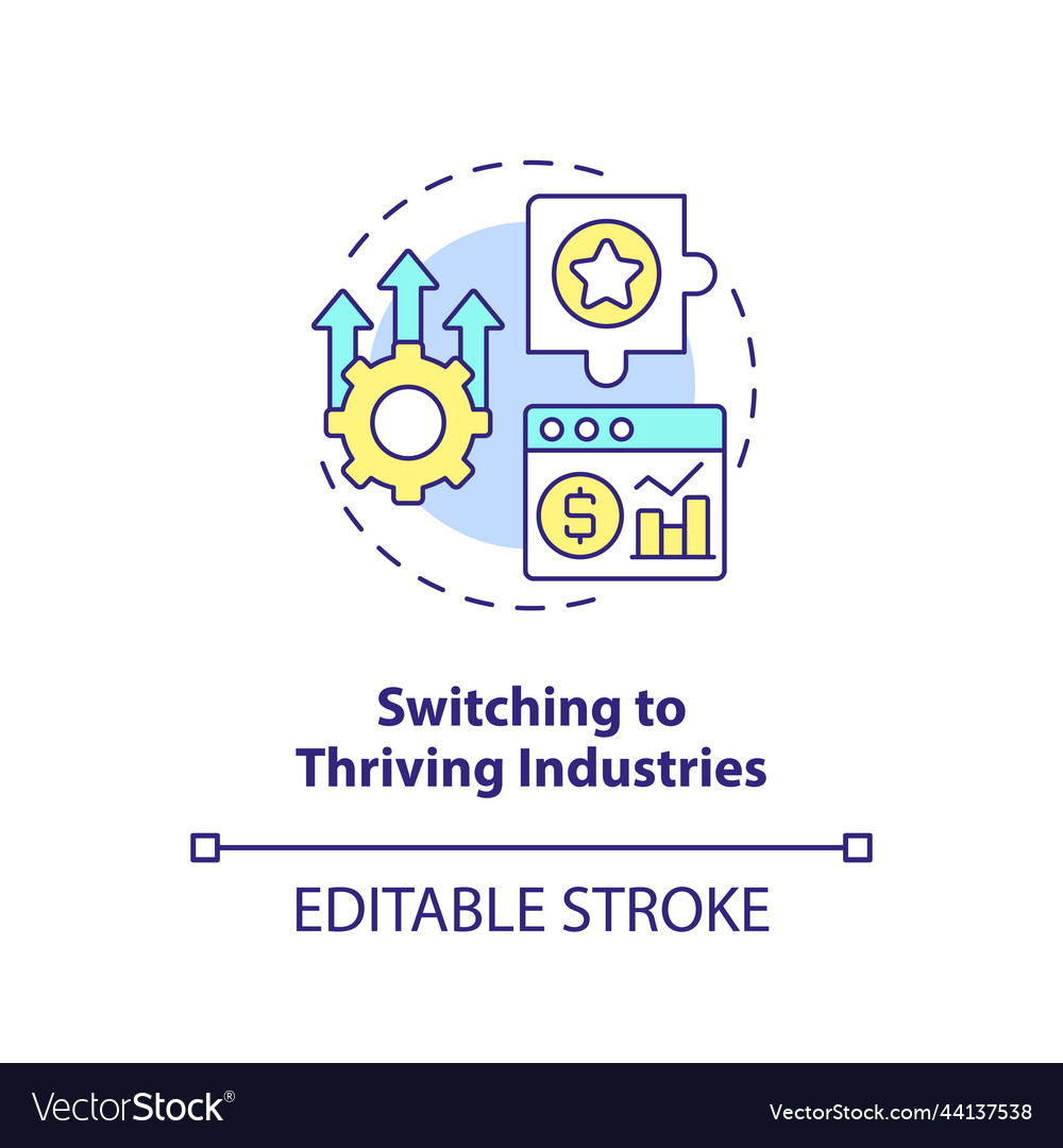 Switching to thriving industries concept icon Vector Image