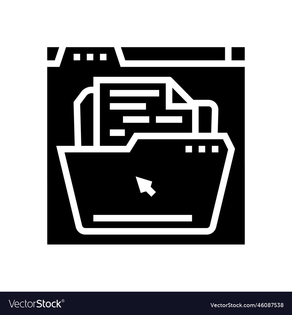 Web document file glyph icon vector image Web document file glyph icon