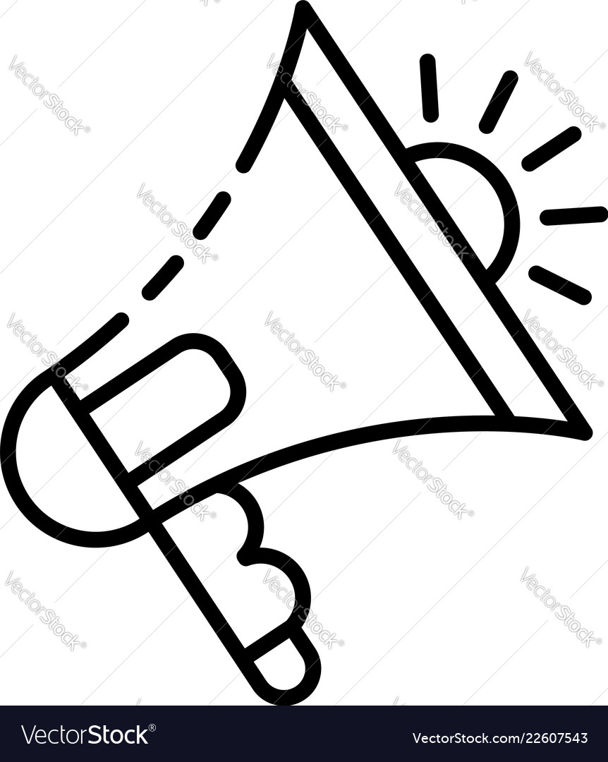 Audio bullhorn icon outline style Royalty Free Vector Image