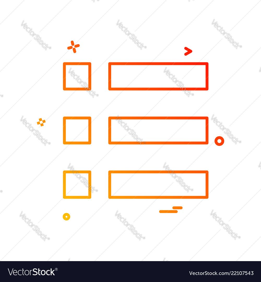 Bullet list menu options icon design Vector Image Bullet list menu options icon design