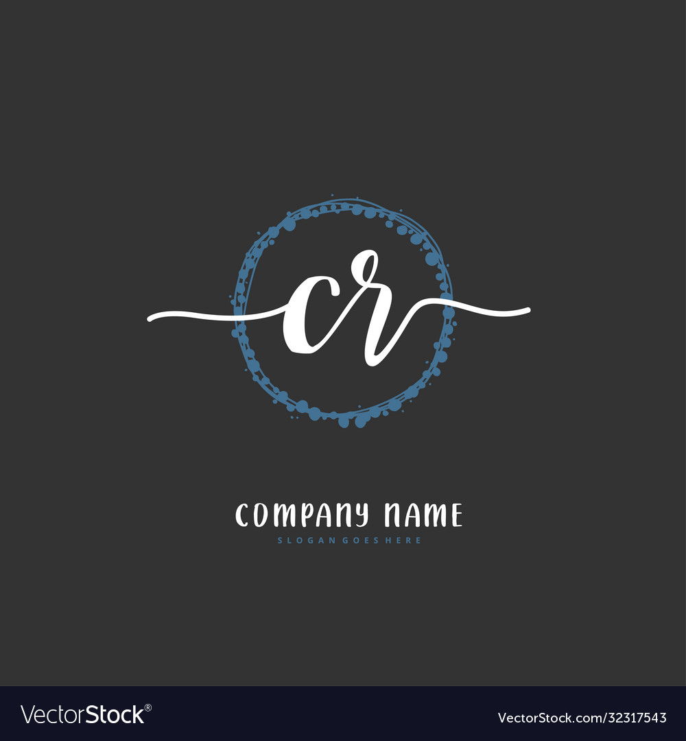 C r cr initial handwriting and signature logo