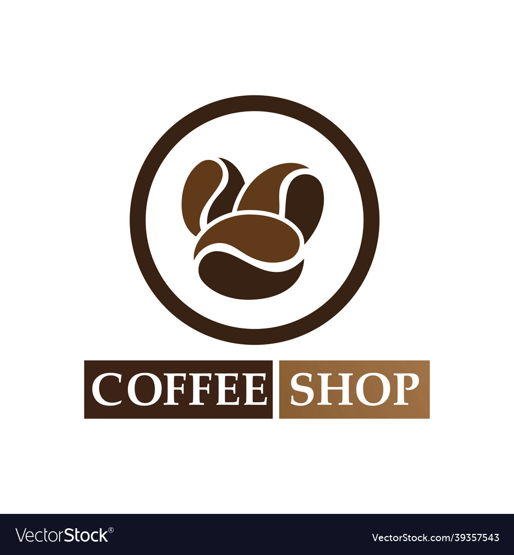 Coffee bean logo and symbol shop image Royalty Free Vector