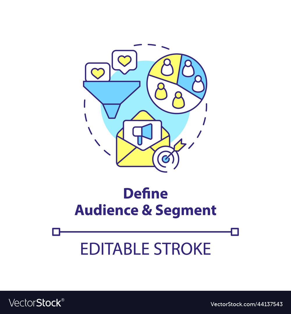 Define audience and segment concept icon vector image Define audience and segment concept icon