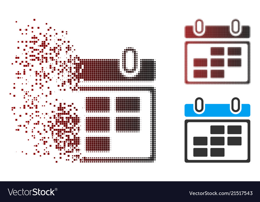 Deintegrative Pixel-Halbton-Monatkalender-Symbol