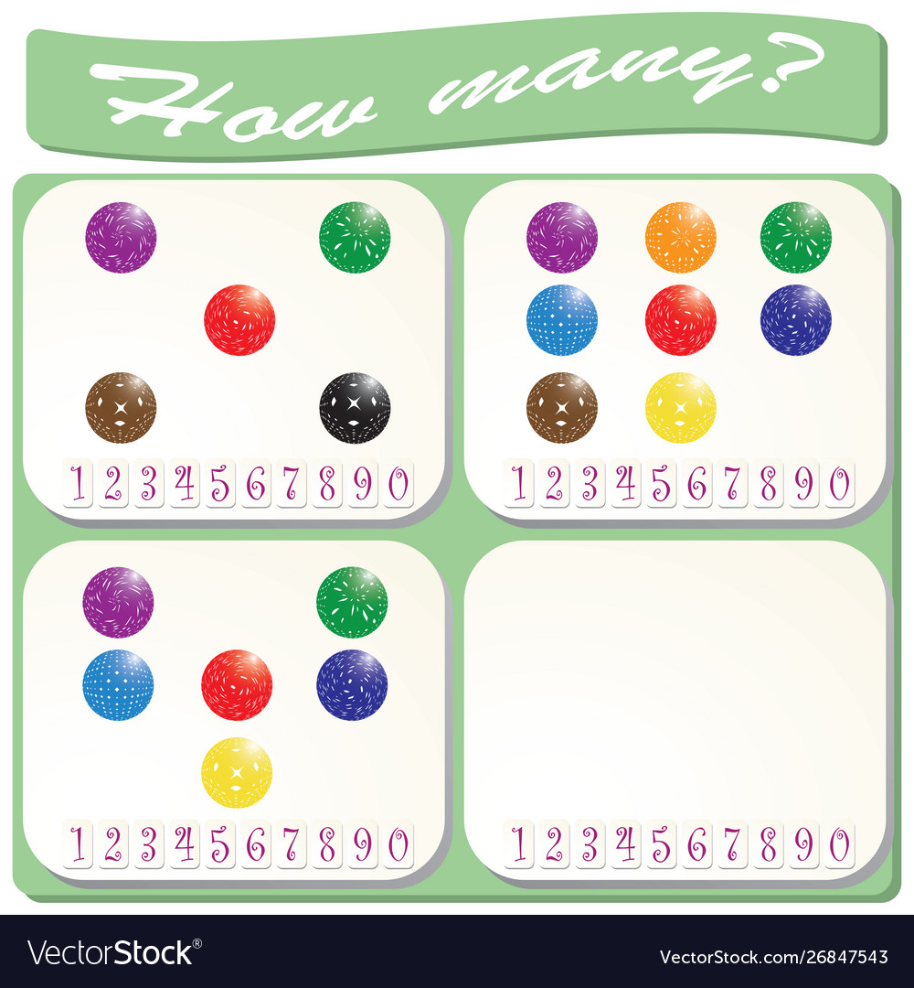 Logical task count and mark number objects vector image Logical task count and mark number objects