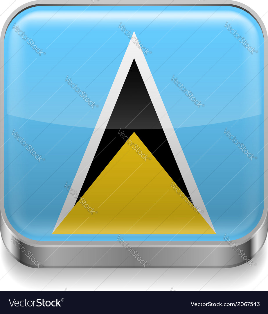 Metal icon of saint lucia Royalty Free Vector Image