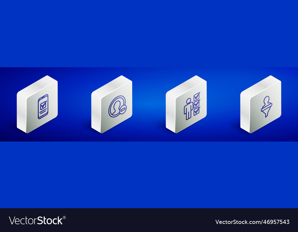 Set isometric line smartphone create account vector image Set isometric line smartphone create account