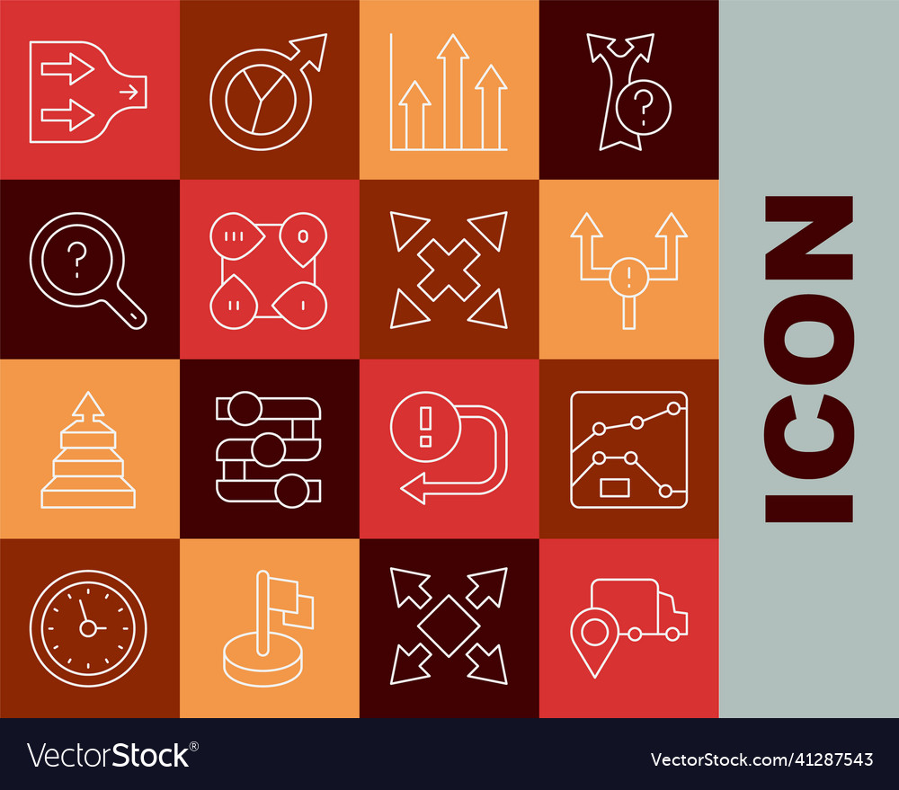 Set line delivery tracking graph chart diagram vector image Set line delivery tracking graph chart diagram