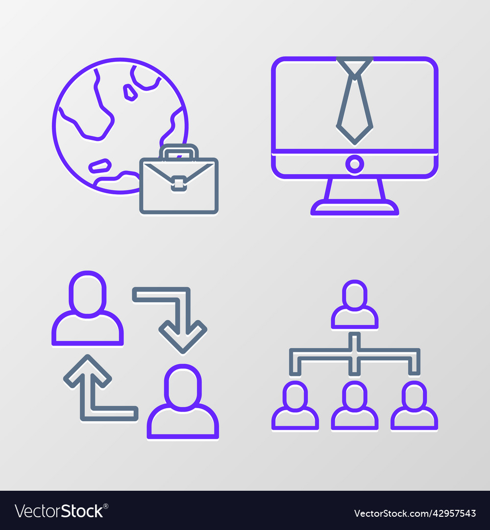Set line hierarchy organogram chart project team