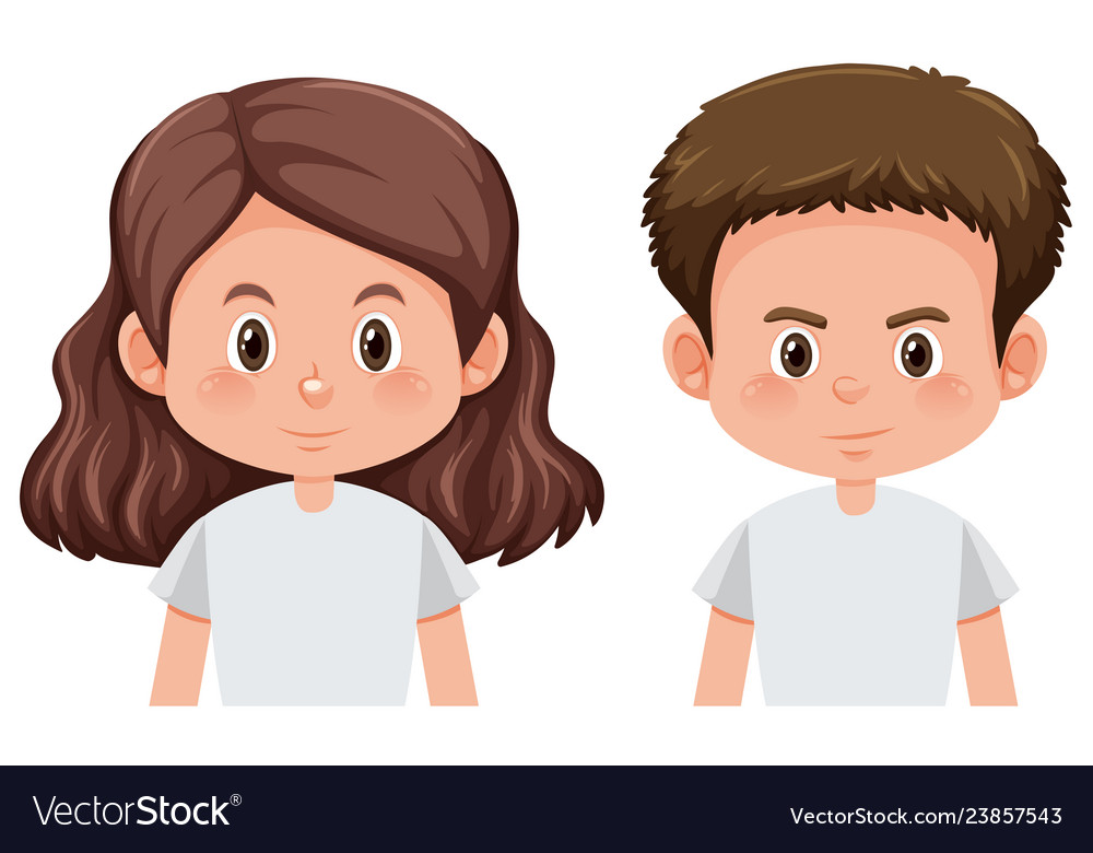 Set of boy and girl character